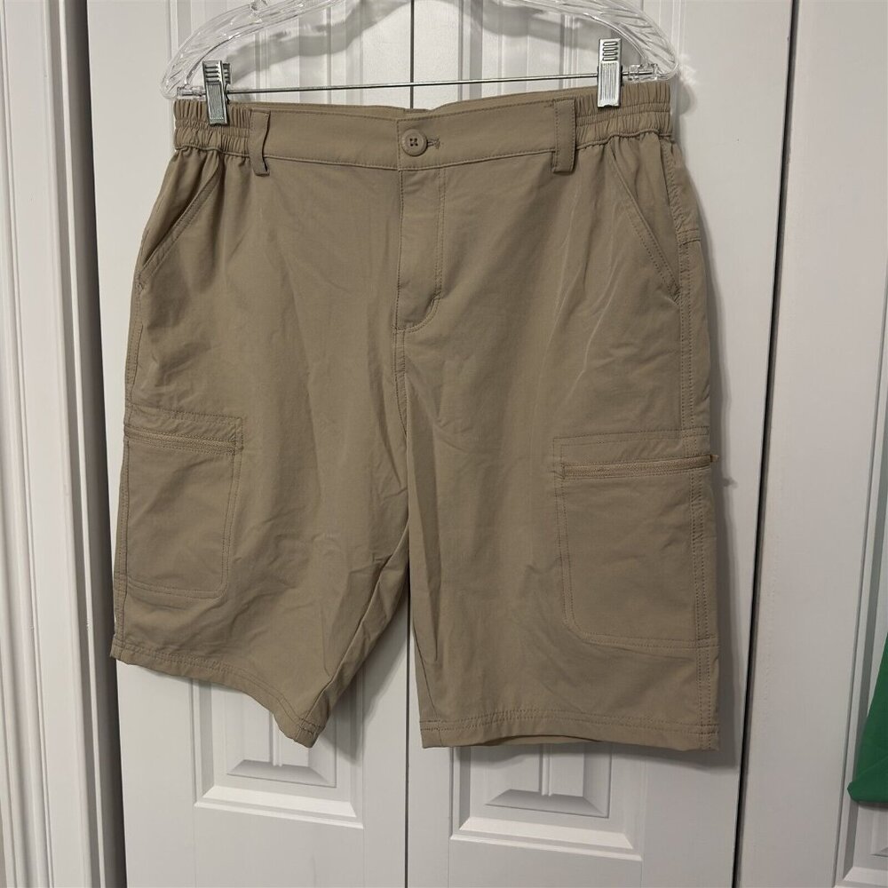 Willit Shorts Womens Large Beige Khaki Cargo Golf Hiking Stretch 10" Inseam